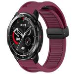 For Honor Watch GS Pro Window Blind Magnetic Buckle 22mm Silicone Watch Band(Wine Red)