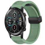 For Honor Magic Watch 2 46mm Window Blind Magnetic Buckle 22mm Silicone Watch Band(Pine Green)