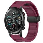 For Honor Magic Watch Window Blind Magnetic Buckle 22mm Silicone Watch Band(Wine Red)