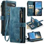 For Google Pixel 9 / 9 Pro CaseMe C30 Card Slots Zipper Wallet Leather Phone Case(Blue)