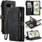 For Google Pixel 9a CaseMe C30 Card Slots Zipper Wallet Leather Phone Case(Black)