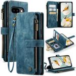 For Google Pixel 9a CaseMe C30 Card Slots Zipper Wallet Leather Phone Case(Blue)