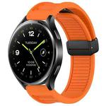 For Xiaomi Watch 2 Window Blind Magnetic Buckle 22mm Silicone Watch Band(Orange)