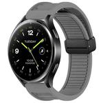 For Xiaomi Watch 2 Window Blind Magnetic Buckle 22mm Silicone Watch Band(Dark Grey)