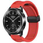 For Xiaomi Watch S3 Window Blind Magnetic Buckle 22mm Silicone Watch Band(Red)