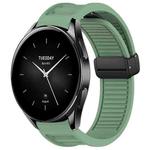 For Xiaomi Watch S2 Window Blind Magnetic Buckle 22mm Silicone Watch Band(Pine Green)