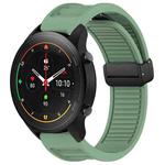 For Xiaomi Watch S1 Pro Window Blind Magnetic Buckle 22mm Silicone Watch Band(Pine Green)