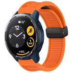 For Xiaomi Watch S1 Active Window Blind Magnetic Buckle 22mm Silicone Watch Band(Orange)