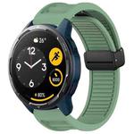 For Xiaomi Watch S1 Active Window Blind Magnetic Buckle 22mm Silicone Watch Band(Pine Green)