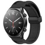 For Xiaomi Watch S1 Window Blind Magnetic Buckle 22mm Silicone Watch Band(Black)