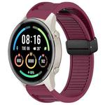 For Xiaomi Watch Sport Window Blind Magnetic Buckle 22mm Silicone Watch Band(Wine Red)