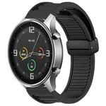 For Xiaomi Watch Color Window Blind Magnetic Buckle 22mm Silicone Watch Band(Black)