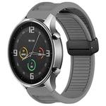 For Xiaomi Watch Color Window Blind Magnetic Buckle 22mm Silicone Watch Band(Dark Grey)