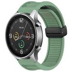 For Xiaomi Watch Color Window Blind Magnetic Buckle 22mm Silicone Watch Band(Pine Green)