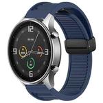 For Xiaomi Watch Color Window Blind Magnetic Buckle 22mm Silicone Watch Band(Midnight Blue)