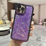 For iPhone 15 Pro Max Diamond Glitter Sequins TPU Phone Case(Purple)