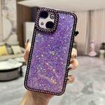 For iPhone 14 Plus Diamond Glitter Sequins TPU Phone Case(Purple)