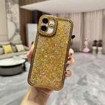 For iPhone 16 Diamond Glitter Sequins TPU Phone Case(Gold)