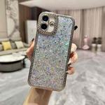 For iPhone 16 Diamond Glitter Sequins TPU Phone Case(Silver)