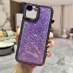 For iPhone 16e Diamond Glitter Sequins TPU Phone Case(Purple)