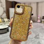 For iPhone 16e Diamond Glitter Sequins TPU Phone Case(Gold)