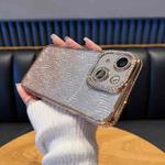 For iPhone 15 Plus Diamond Water Ripple Gradient Glitter TPU Phone Case(Gold)