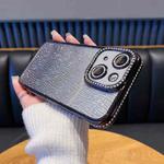 For iPhone 14 Plus Diamond Water Ripple Gradient Glitter TPU Phone Case(Black)