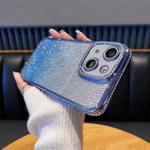 For  iPhone 13 Diamond Water Ripple Gradient Glitter TPU Phone Case(Blue)