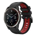 For Garmin Quatix 7 Sports Two Color 22mm Silicone Watch Band(Black+Red)