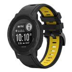 For Garmin  Instinct 2 Solar Sports Two Color 22mm Silicone Watch Band(Black+Yellow)