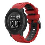 For Garmin  Instinct 2 Solar Sports Two Color 22mm Silicone Watch Band(Red+Black)