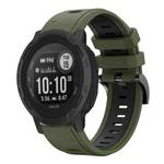 For Garmin  Instinct 2 Solar Sports Two Color 22mm Silicone Watch Band(Army Green+Black)