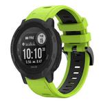 For Garmin  Instinct 2 Solar Sports Two Color 22mm Silicone Watch Band(Lime+Black)