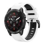 For Garmin Epix Pro 47mm Sports Two Color 22mm Silicone Watch Band(White+Back)