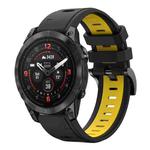 For Garmin Epix Pro 47mm Sports Two Color 22mm Silicone Watch Band(Black+Yellow)