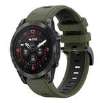 For Garmin Epix Pro 47mm Sports Two Color 22mm Silicone Watch Band(Army Green+Black)