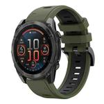 For Garmin Fenix 8 AMOLED 51mm Sports Two Color 26mm Silicone Watch Band(Army Green+Black)