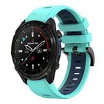 For Garmin Descent Mk3i  51mm Sports Two Color 26mm Silicone Watch Band(Mint Green+Midnight Blue)