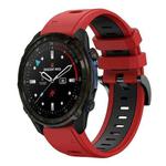 For Garmin Descent Mk3i  51mm Sports Two Color 26mm Silicone Watch Band(Red+Black)