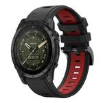 For Garmin Tactix 7 AMOLED Sports Two Color 26mm Silicone Watch Band(Black+Red)