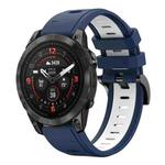 For Garmin Epix Pro 51mm Sports Two Color 26mm Silicone Watch Band(Midnight Blue+White)