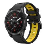 For Garmin Epix Pro 51mm Sports Two Color 26mm Silicone Watch Band(Black+Yellow)