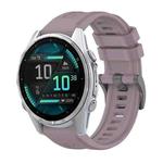 For Garmin Fenix 8 AMOLED 43mm Pure Color Steel Buckle 20mm Silicone Watch Band(Roland Purple)