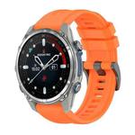 For Garmin Descent Mk3 43mm Pure Color Steel Buckle 20mm Silicone Watch Band(Orange)