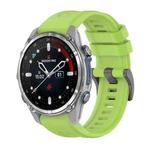 For Garmin Descent Mk3 43mm Pure Color Steel Buckle 20mm Silicone Watch Band(Lime)