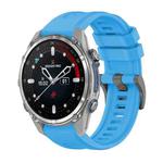 For Garmin Descent Mk3 43mm Pure Color Steel Buckle 20mm Silicone Watch Band(Sky Blue)