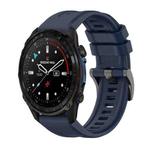 For Garmin Descent Mk3i 43mm Pure Color Steel Buckle 20mm Silicone Watch Band(Midnight Blue)