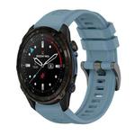 For Garmin Descent Mk3i 43mm Pure Color Steel Buckle 20mm Silicone Watch Band(Rock Cyan)