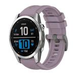 For Garmin Fenix 7S Pro 42mm Pure Color Steel Buckle 20mm Silicone Watch Band(Roland Purple)