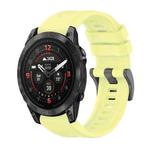 For Garmin Epix Pro 42mm Pure Color Steel Buckle 20mm Silicone Watch Band(Yellow)